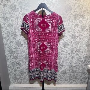 London Times Fuchsia and Navy Mini Dress